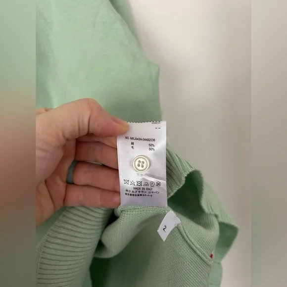 Thom Browne Women’s V-neck Casual Long-sleeved Cardigan Jacket Mint Size 2 - Picture 4 of 8